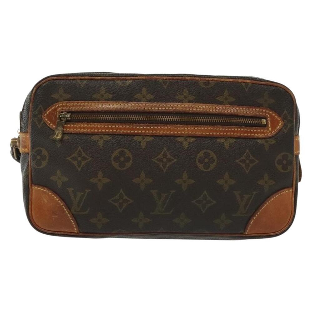 Louis Vuitton Monogram Marly Dragonne GM Clutch Bag Brown
